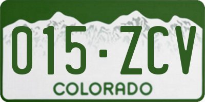 CO license plate 015ZCV