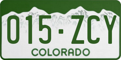 CO license plate 015ZCY