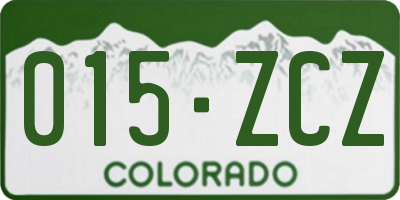 CO license plate 015ZCZ