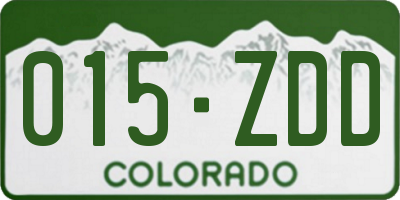 CO license plate 015ZDD