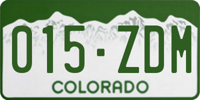 CO license plate 015ZDM