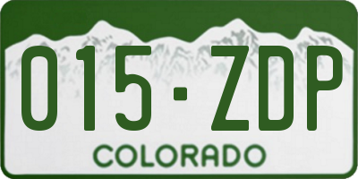 CO license plate 015ZDP