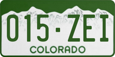 CO license plate 015ZEI