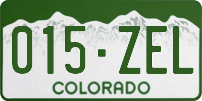CO license plate 015ZEL