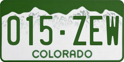 CO license plate 015ZEW