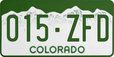 CO license plate 015ZFD
