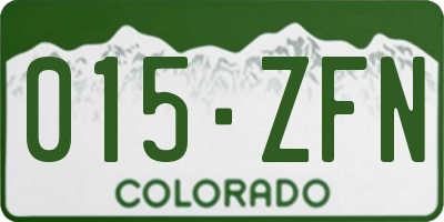 CO license plate 015ZFN