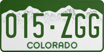 CO license plate 015ZGG