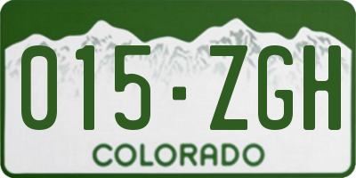 CO license plate 015ZGH