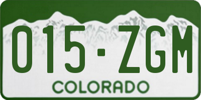 CO license plate 015ZGM