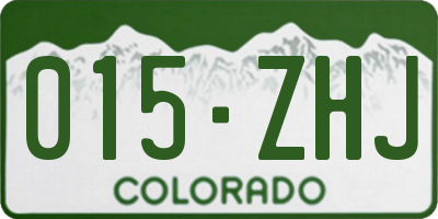 CO license plate 015ZHJ