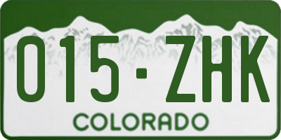 CO license plate 015ZHK