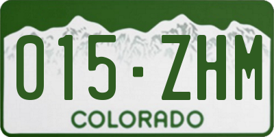 CO license plate 015ZHM