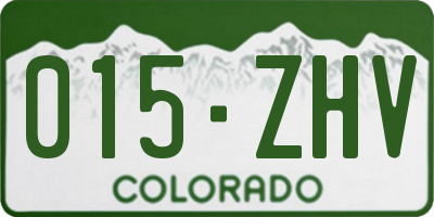 CO license plate 015ZHV