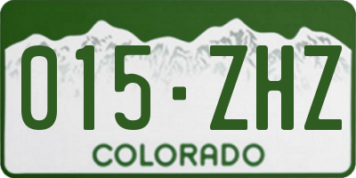 CO license plate 015ZHZ