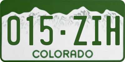 CO license plate 015ZIH