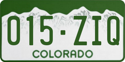 CO license plate 015ZIQ