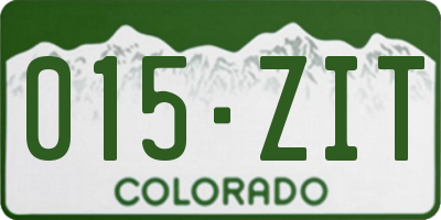 CO license plate 015ZIT