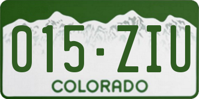 CO license plate 015ZIU