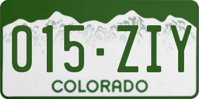 CO license plate 015ZIY