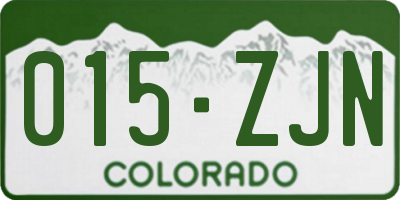 CO license plate 015ZJN