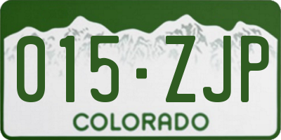 CO license plate 015ZJP