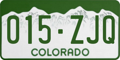 CO license plate 015ZJQ