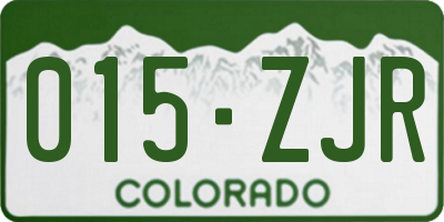 CO license plate 015ZJR