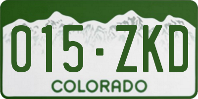 CO license plate 015ZKD