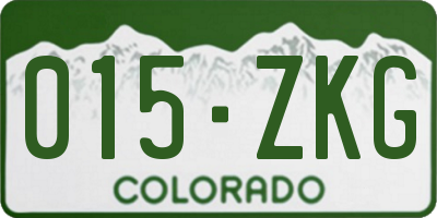 CO license plate 015ZKG