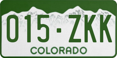 CO license plate 015ZKK