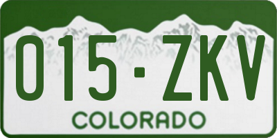 CO license plate 015ZKV