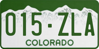 CO license plate 015ZLA