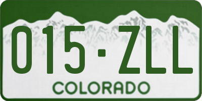 CO license plate 015ZLL