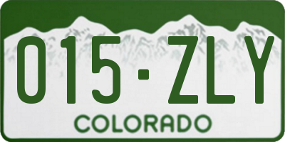 CO license plate 015ZLY