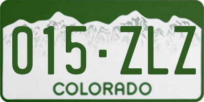 CO license plate 015ZLZ