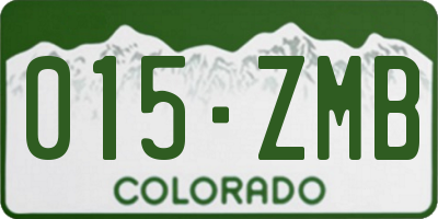 CO license plate 015ZMB