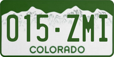 CO license plate 015ZMI