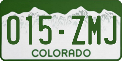 CO license plate 015ZMJ