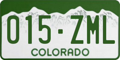 CO license plate 015ZML