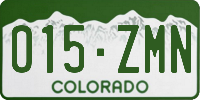 CO license plate 015ZMN