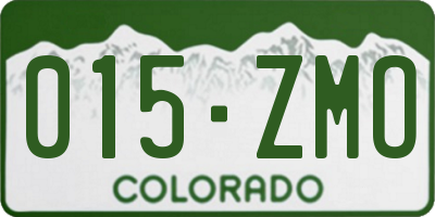 CO license plate 015ZMO
