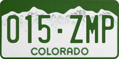 CO license plate 015ZMP