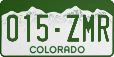 CO license plate 015ZMR