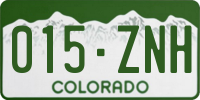 CO license plate 015ZNH
