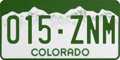 CO license plate 015ZNM