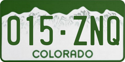 CO license plate 015ZNQ