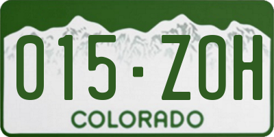 CO license plate 015ZOH