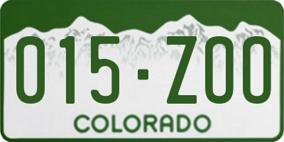 CO license plate 015ZOO