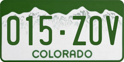 CO license plate 015ZOV